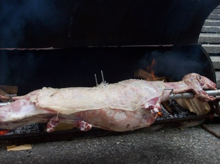 lam aan het spit