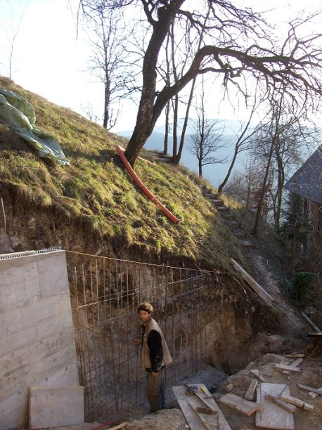 muur bouwen aan achterterras